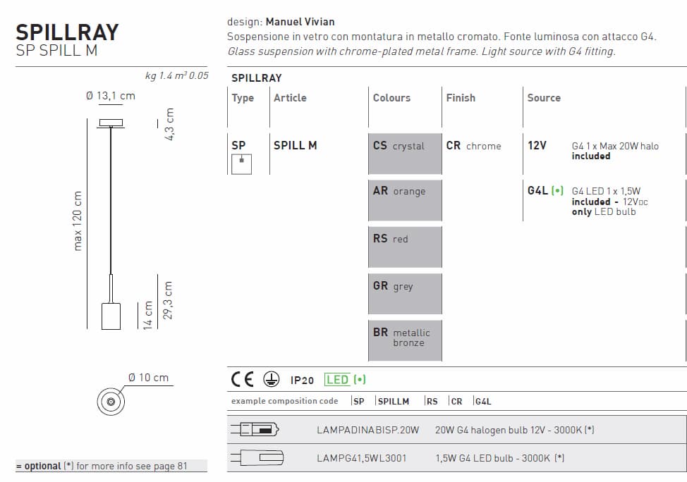 Подвесной светильник Axo Light Spillray SP SPILL M Axo light