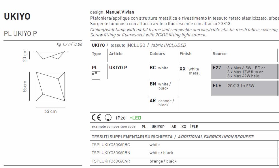 Потолочный светильник Axo Light UKIYO PLUKIYOP Axo light