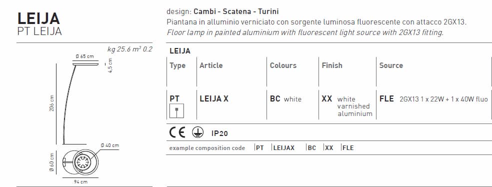 Напольный светильник Axo Light LEIJA PTLEIJAX Axo light