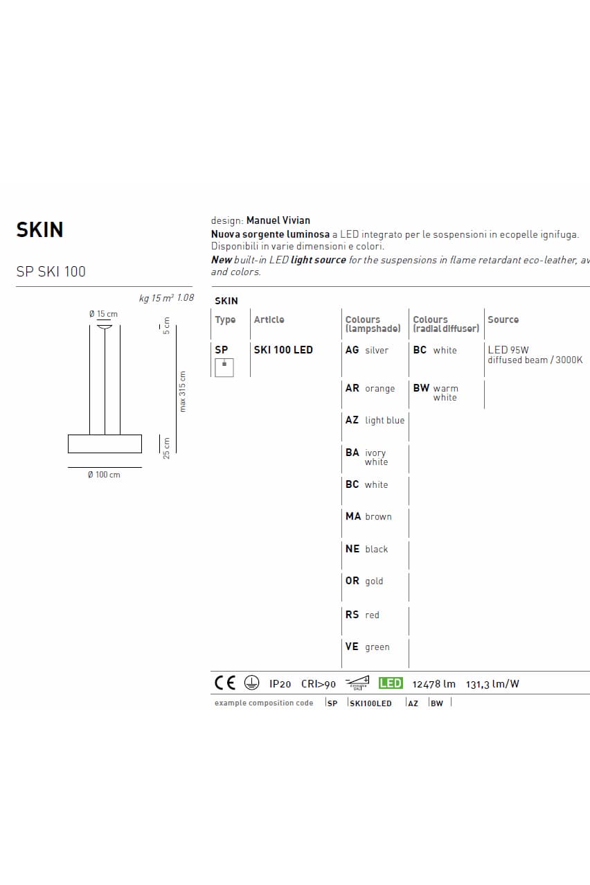 Подвесной светильник Axo Light (Lightecture) Skin SPSKI100 LED Axo Light (Lightecture)