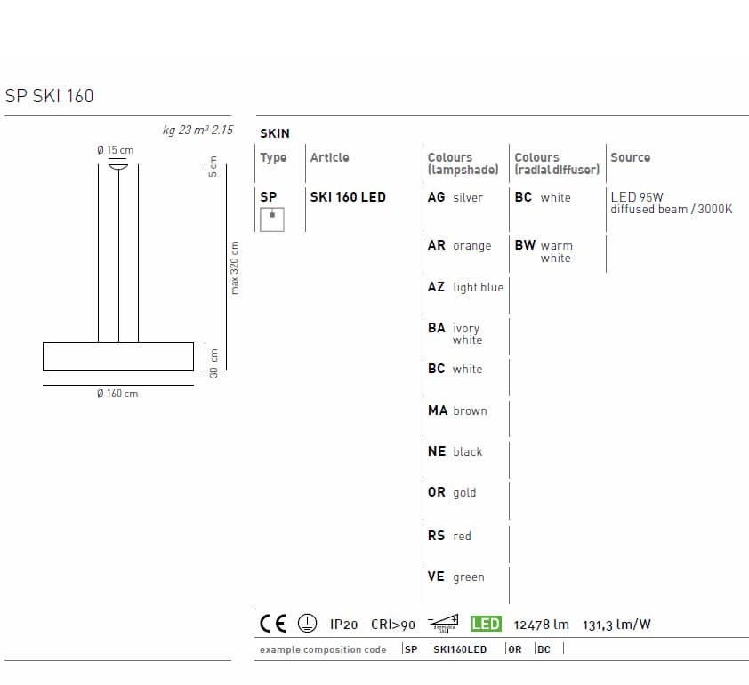 Подвесной светильник Axo Light (Lightecture) Skin SPSKI160 LED Axo Light (Lightecture)