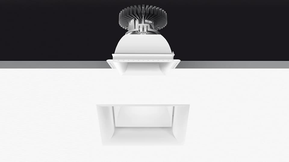 Встраиваемый в потолок светильник Artemide Architectural Luceri Kadro LED trimless Rounded edge trim Artemide Architectural