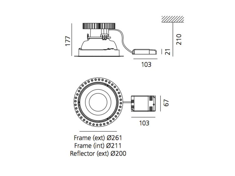 Встраиваемый в потолок светильник Artemide Architectural Luceri LED trimless Sharp edge trim Artemide Architectural