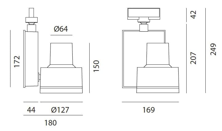 Трековый светильник Artemide Architectural Picto 125 HIT Artemide Architectural