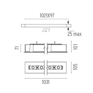 Встраиваемый в потолок светильник Flos Architectural The Black Line Trim 12 Spots — фото 4