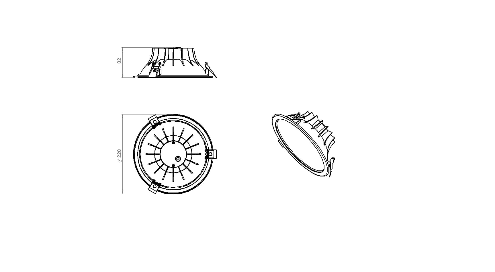 Встраиваемый светодиодный светильник downlight Ферекс ДВО 01-22-50 Ферекс