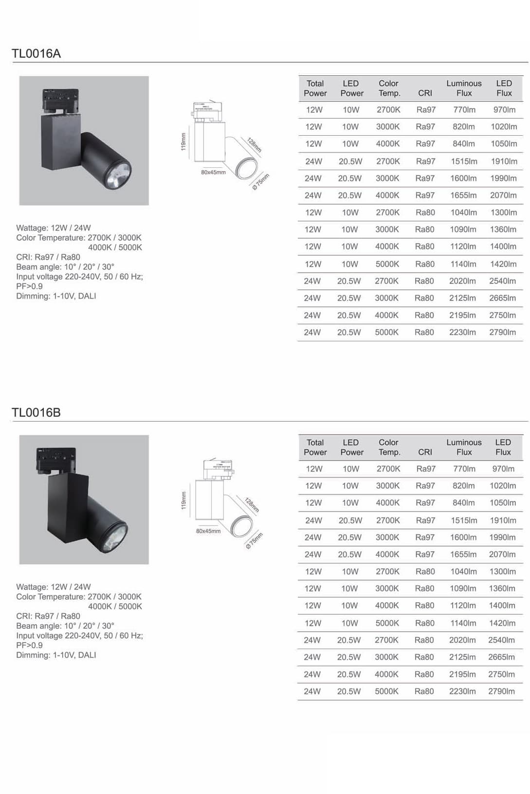 Трековый светодиодный светильник Limex Commeicial Track Light TL0016A Limex
