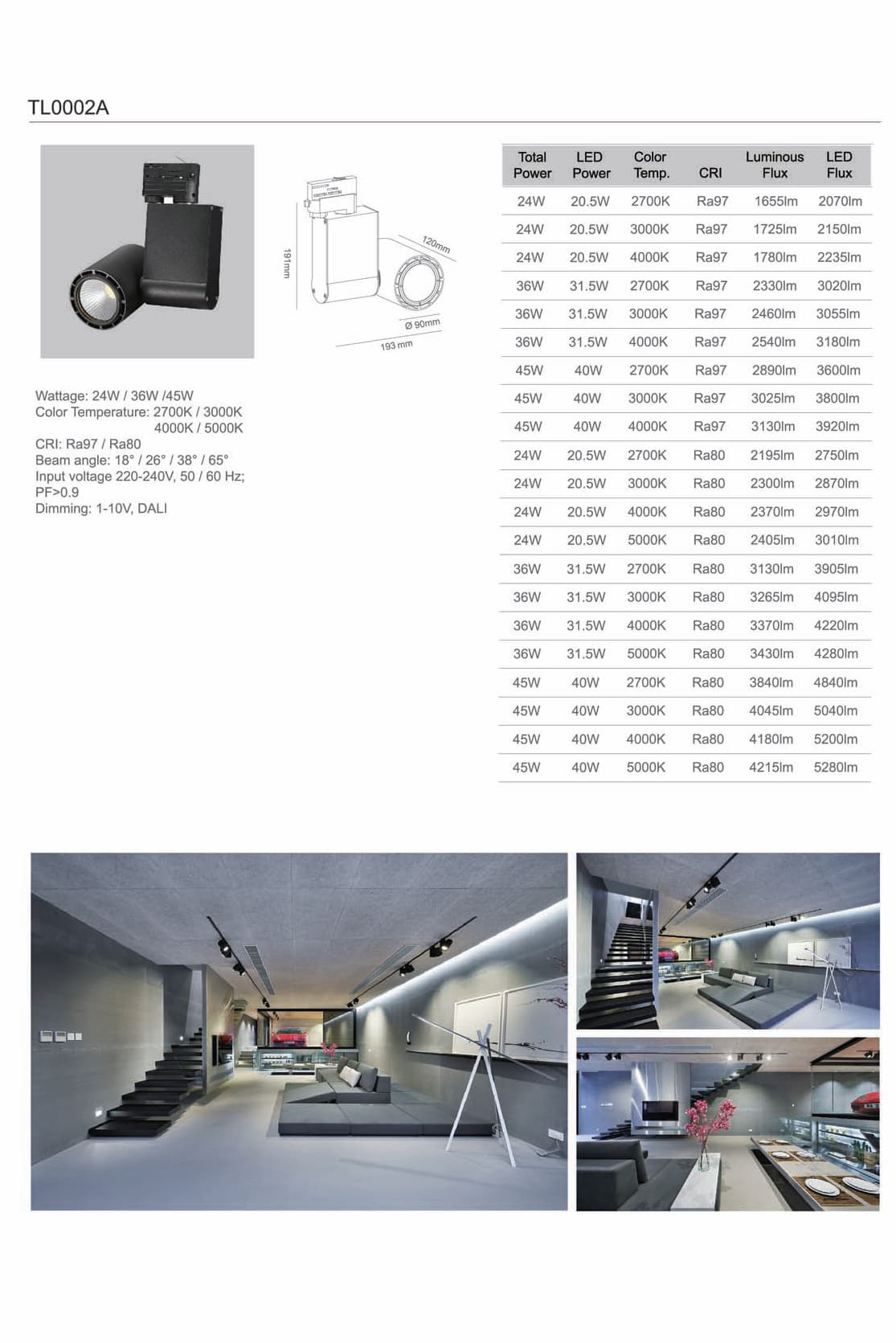 Трековый светодиодный светильник Limex Commeicial Track Light TL0002A Limex