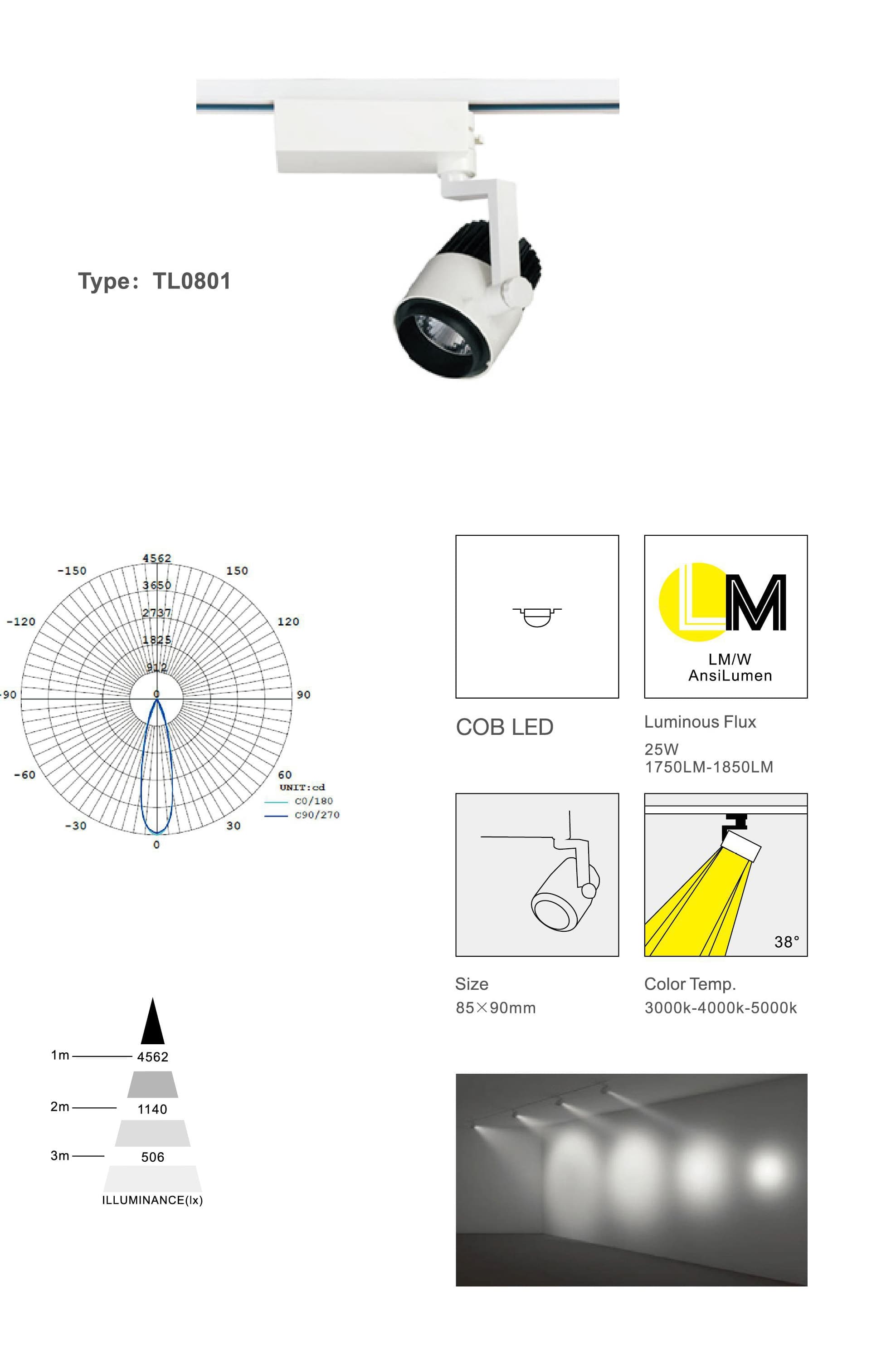 Трековый светодиодный светильник Limex Commeicial Track Light TL0801 Limex