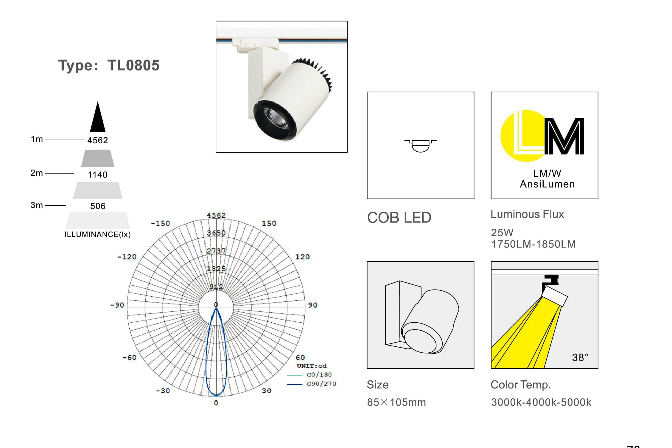 Трековый светодиодный светильник Limex Commeicial Track Light TL0805 Limex