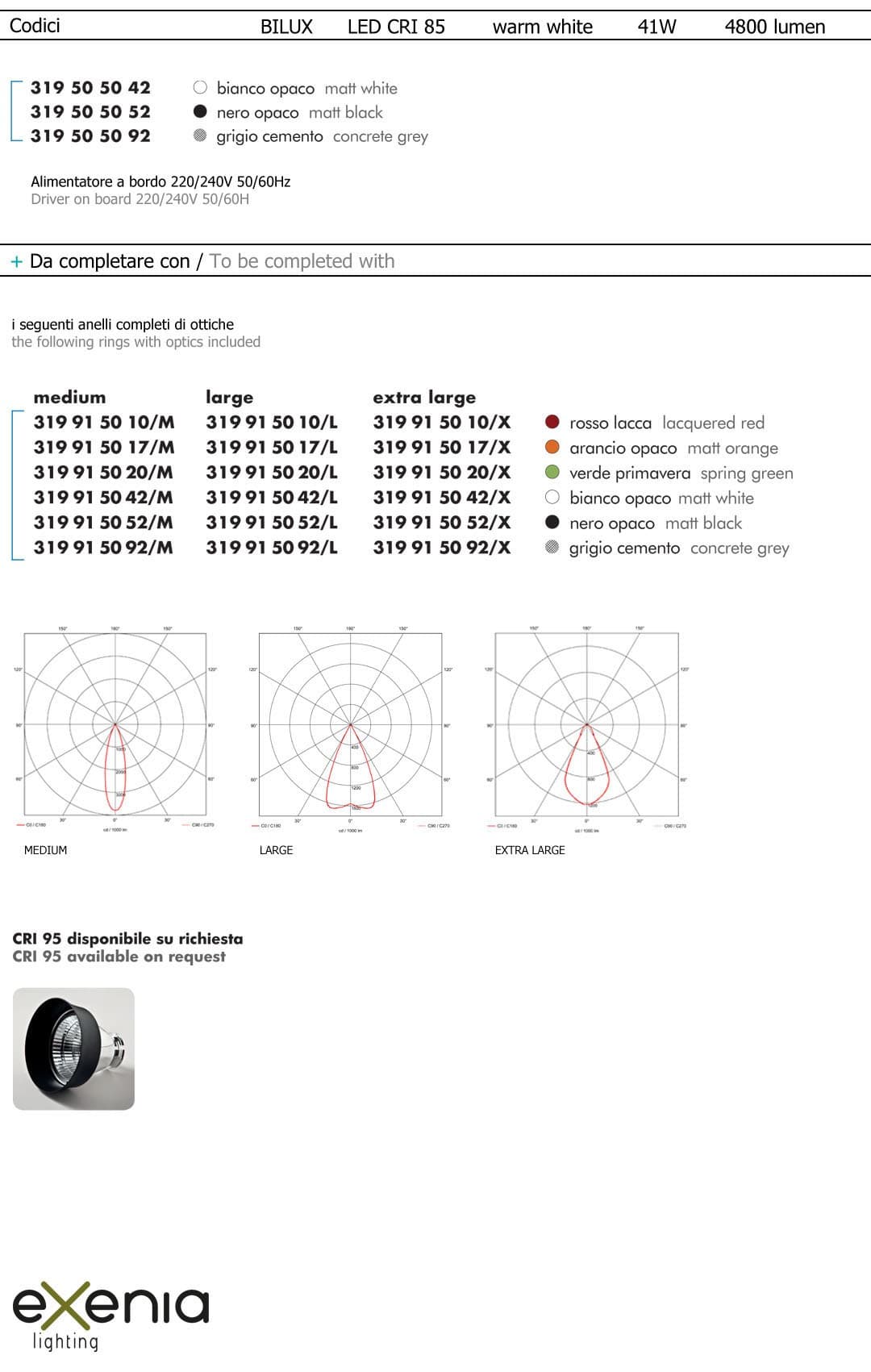 Подвесной светильник Exenia BILUX 319505052 Exenia