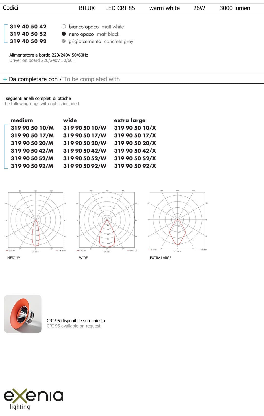 Потолочный светильник Exenia BILUX 319405042 Exenia