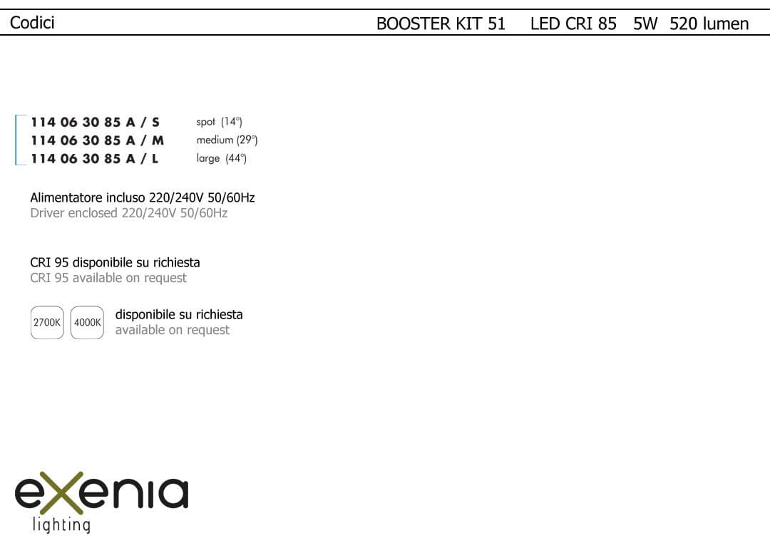 Встраиваемый в потолок светильник Exenia BOOSTER KIT 114063085A/S Exenia