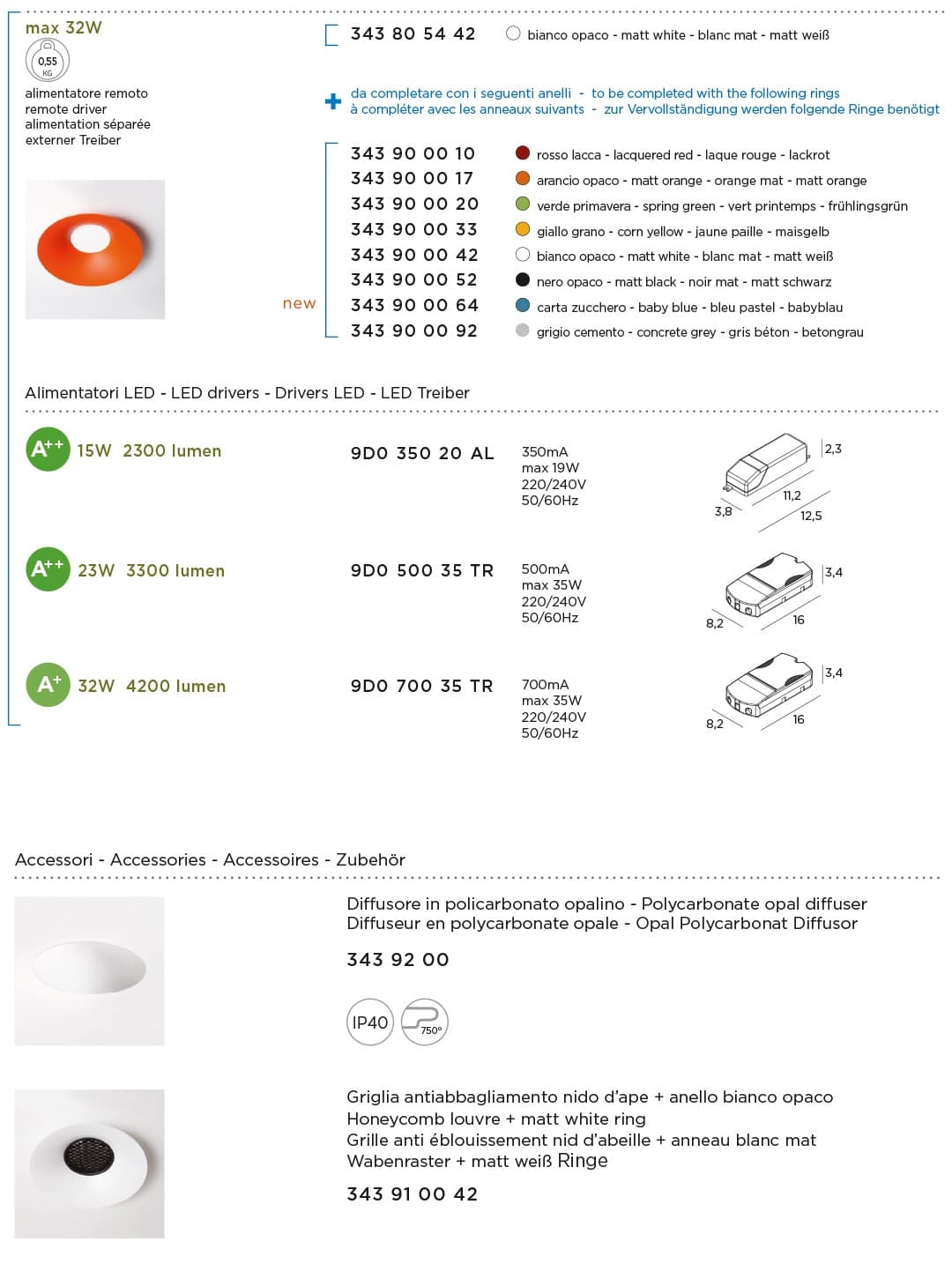 Встраиваемый в потолок светильник Exenia TEDDY 343805442 Exenia