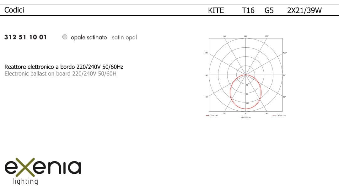 Подвесной светильник Exenia KITE 312511001 Exenia