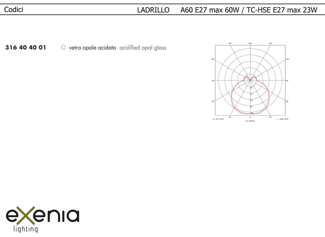 Потолочный светильник Exenia LADRILLO 316404001 Exenia