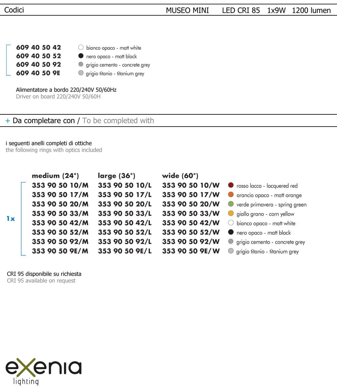 Потолочный светильник Exenia MUSEO mini 609405052 Exenia