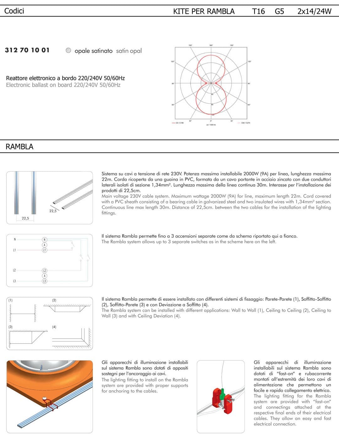 Подвесная система освещения Exenia RAMBLA - KITE 312701001 Exenia