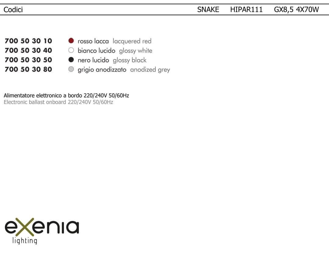 Подвесной светильник Exenia SNAKE 700503010 Exenia