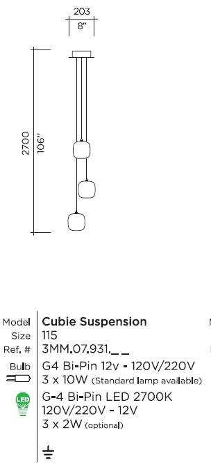 Подвесной светильник Viso Cubie Suspension Viso