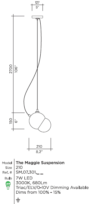 Подвесной светильник Viso MAGGIE Viso