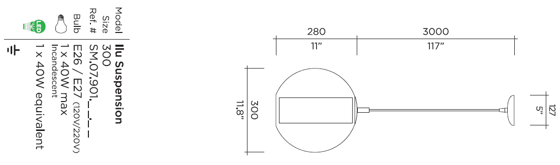 Подвесной светильник Viso ILU Viso