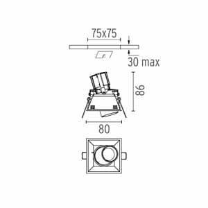 Встраиваемый в потолок светильник Flos Architectural Johnny ø80 Trim 1L Round