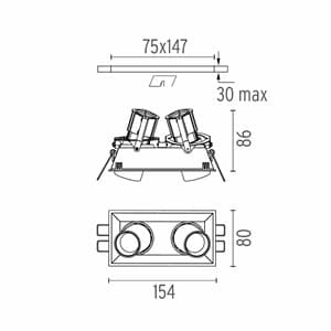 Встраиваемый в потолок светильник Flos Architectural Johnny ø80 Trim 1L Round