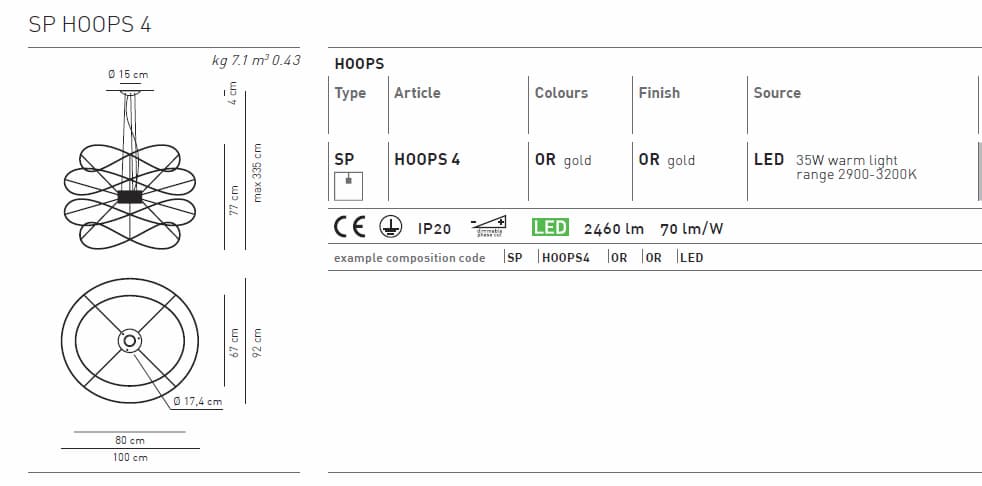 Подвесной светильник Axo Light HOOPS SP HOOPS 4 Axo light