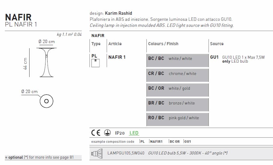 Потолочный светильник Axo Light Nafir PL NAFIR 1 Axo light
