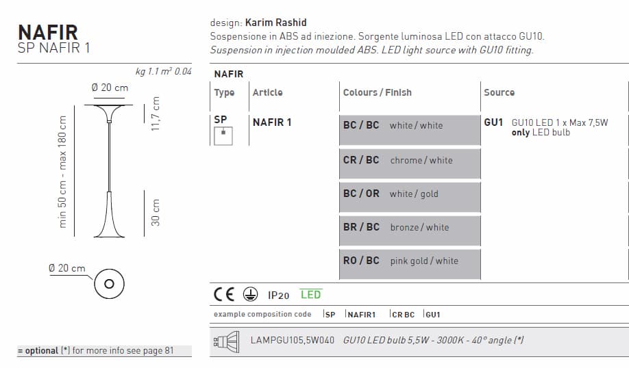 Подвесной светильник Axo Light NAFIR SP Nafir 1 Axo light