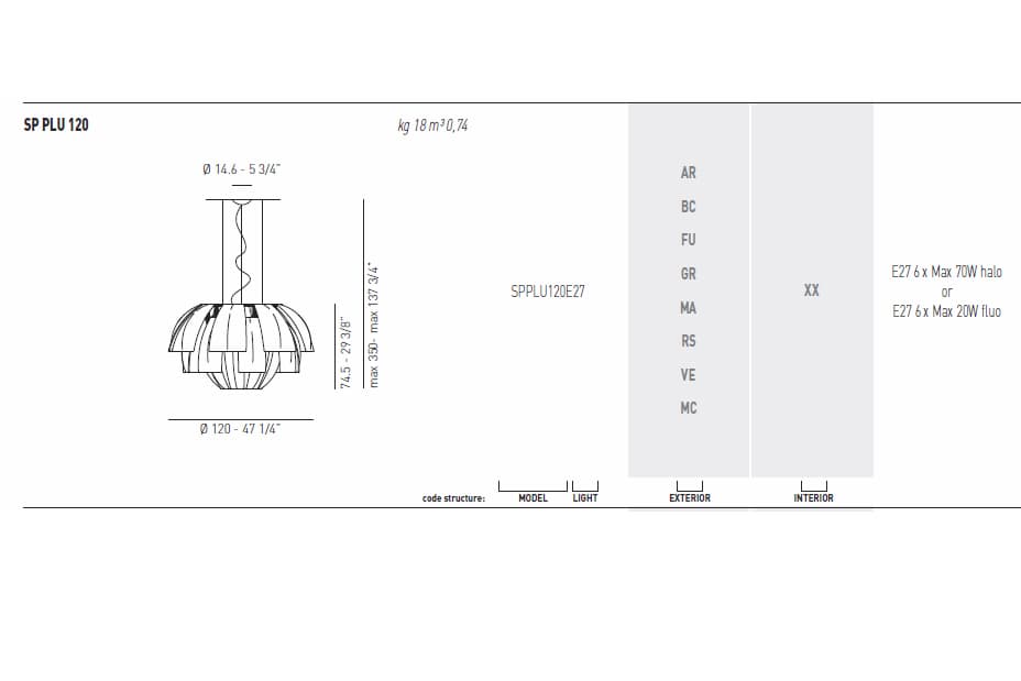 Подвесной светильник Axo Light (Lightecture) PLUMAGE SPPLU120 Axo Light (Lightecture)