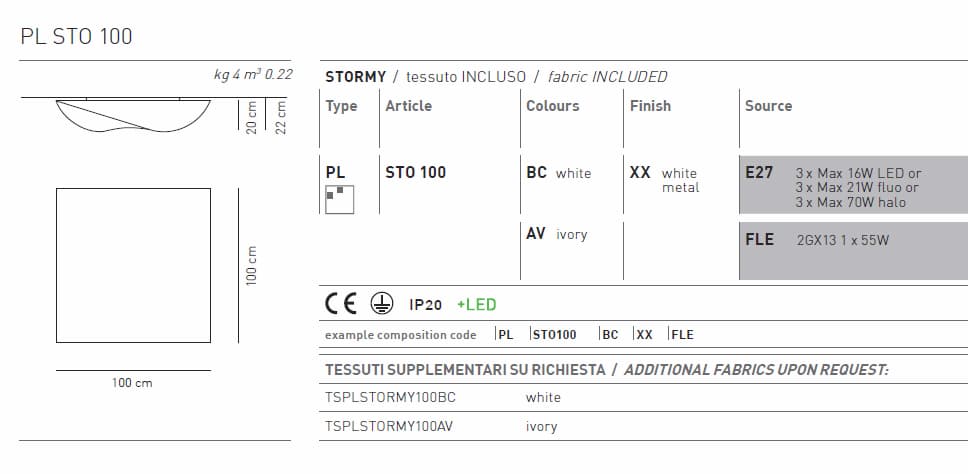 Потолочный светильник Axo Light Stormy PL STO 100 Axo light