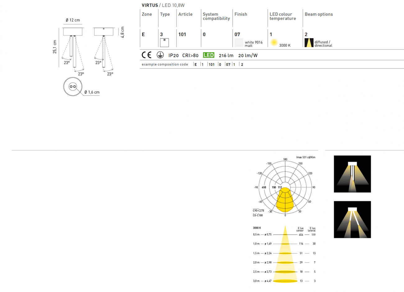 Потолочный светильник Axo Light (Mind-Led) Virtus Ceiling lamp Axo Light (Mind-Led)