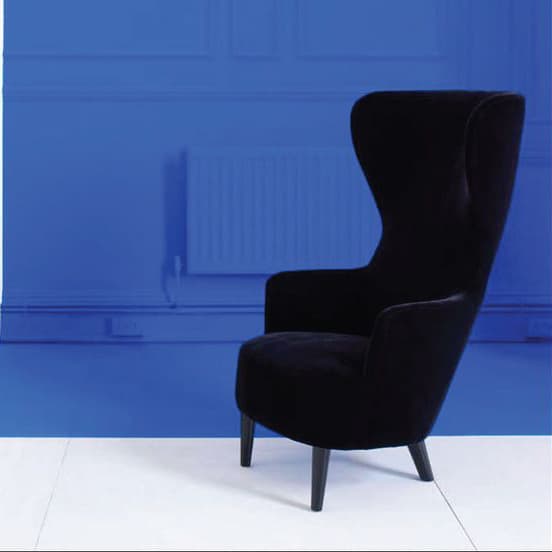 Кресло Tom Dixon Wingback Chair Black Legs
