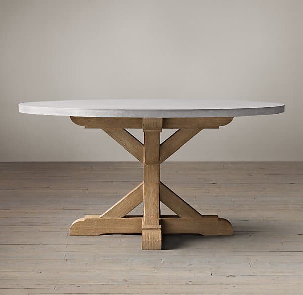 Restoration Hardware Salvaged Wood & Weathered Concrete X-Base