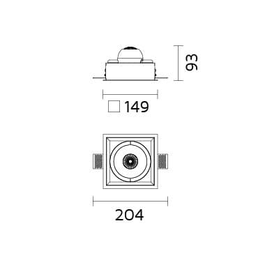 Встраиваемый светильник Forma Lighting Palla Square Fixed FormaLighting