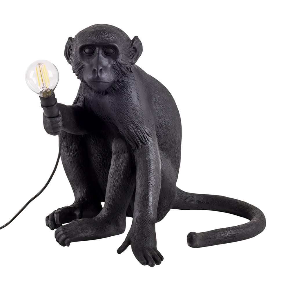 Настольный светильник Seletti The Monkey Lamp Black Sitting Version