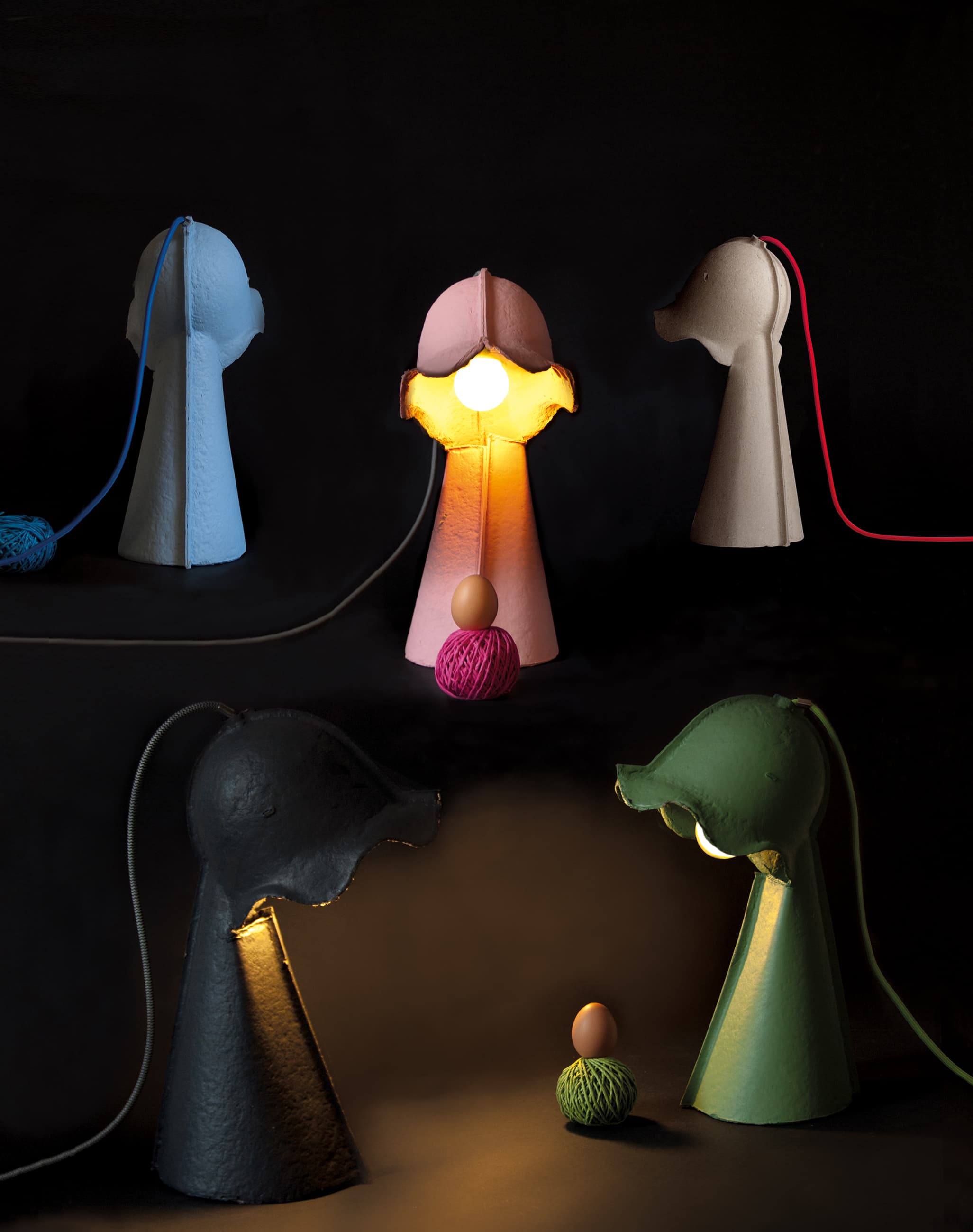 Настольный светильник Seletti Egg of Columbus Table Lamp Antracite