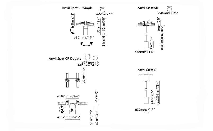 Потолочный светильник B-lux ANVIL SPOT CR SINGLE B-lux