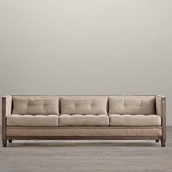 Restoration Hardware Deconstructed Shelter Arm Sofa