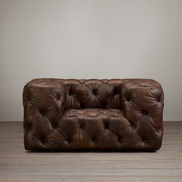 Restoration Hardware Soho Tufted Leather Chair