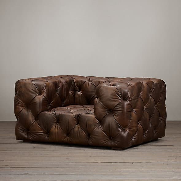 Restoration Hardware Soho Tufted Leather Chair