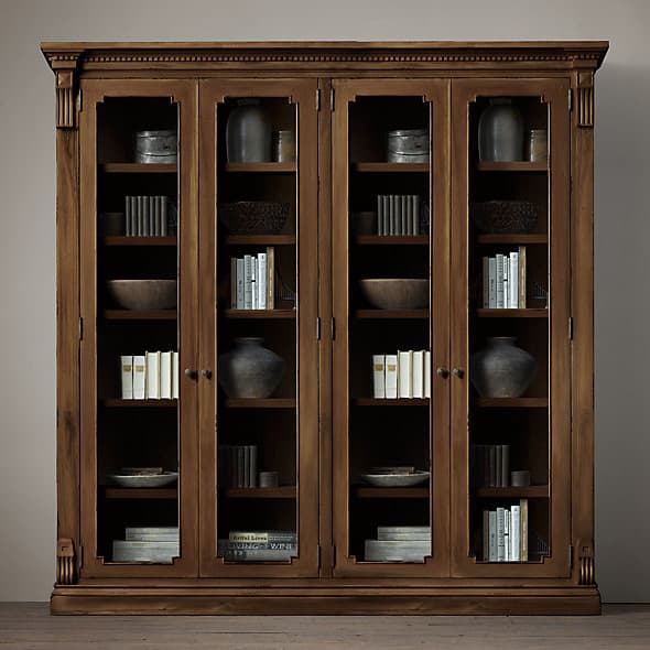 Restoration Hardware St. James Glass Double Cabinet