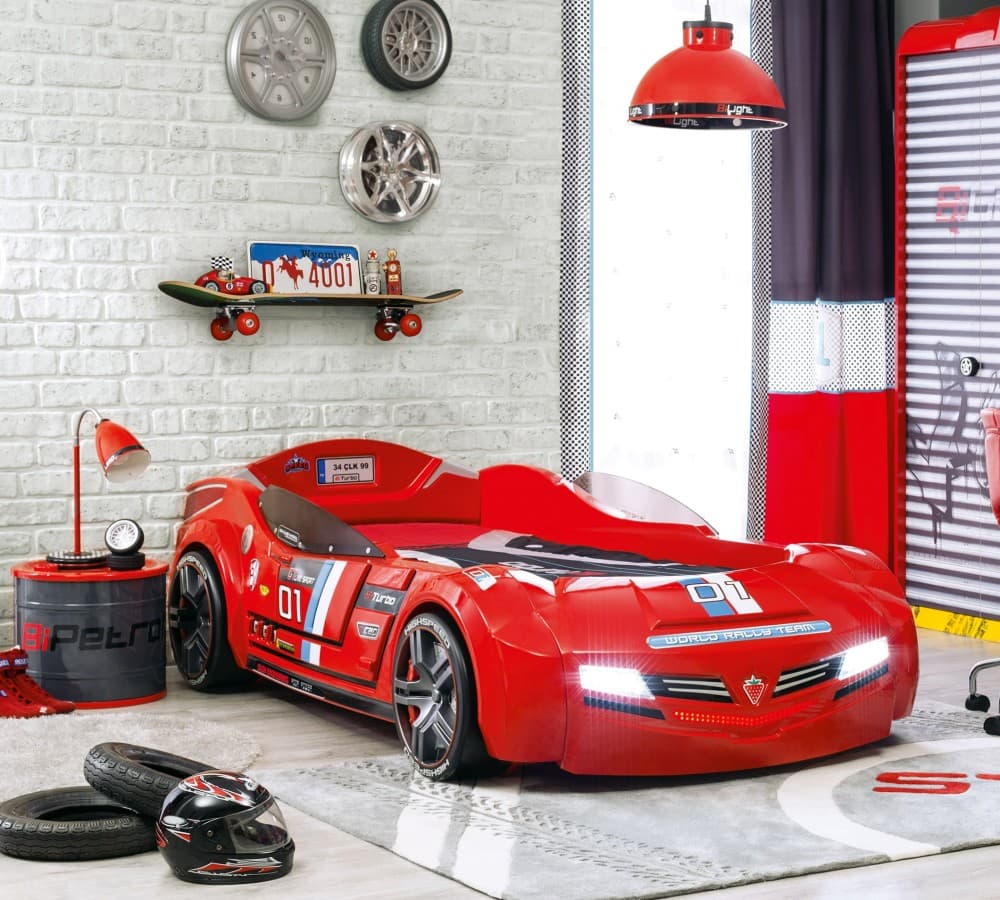 Детская кровать в виде машины CILEK Champion Racer Biturbo Carbed