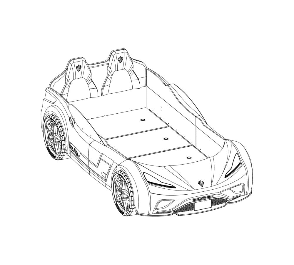 Детская кровать в виде машины CILEK Champion Racer Gts Carbed