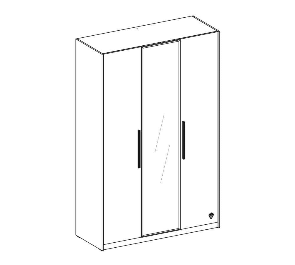 Гардероб CILEK White 3х дверный