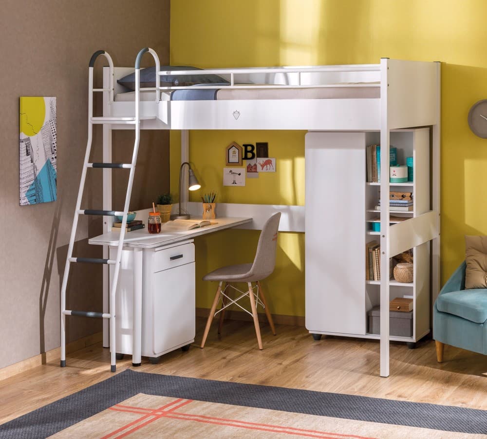 Кровать + письменный стол CILEK White (90x190 Cm)