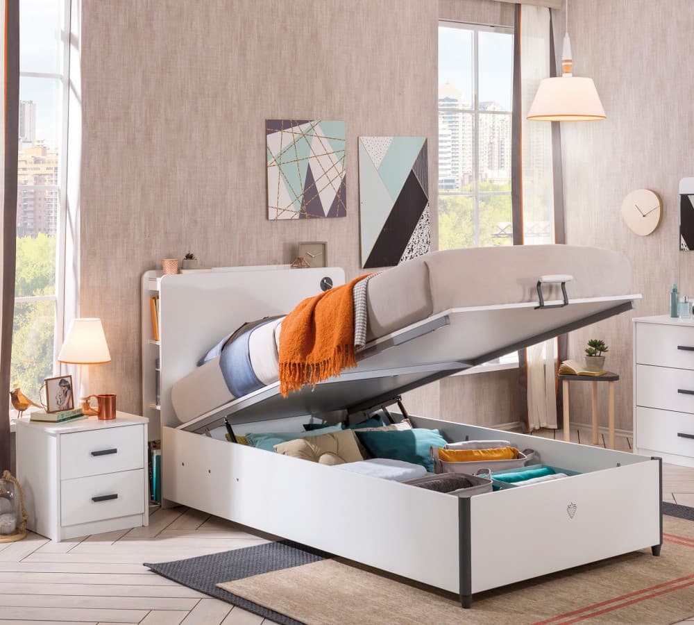 Кровать односпальная CILEK White с базой (100x200 Cm)