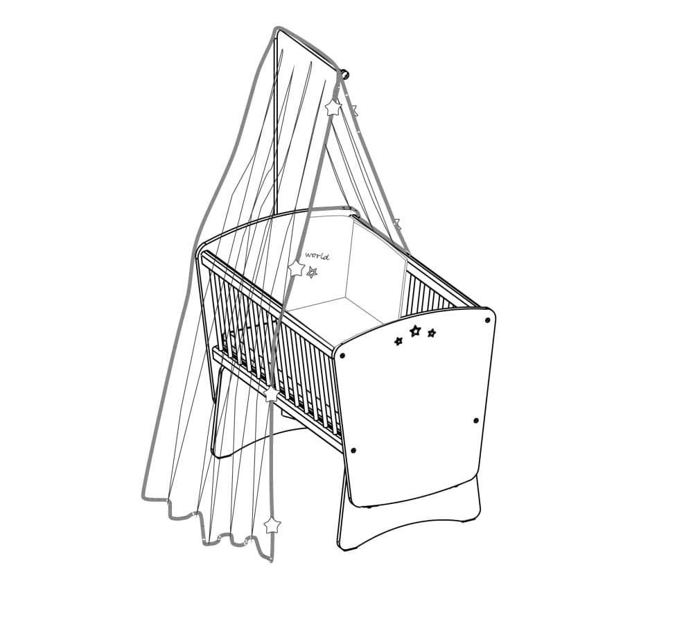 Колыбель CILEK Romantic Baby Star Bed